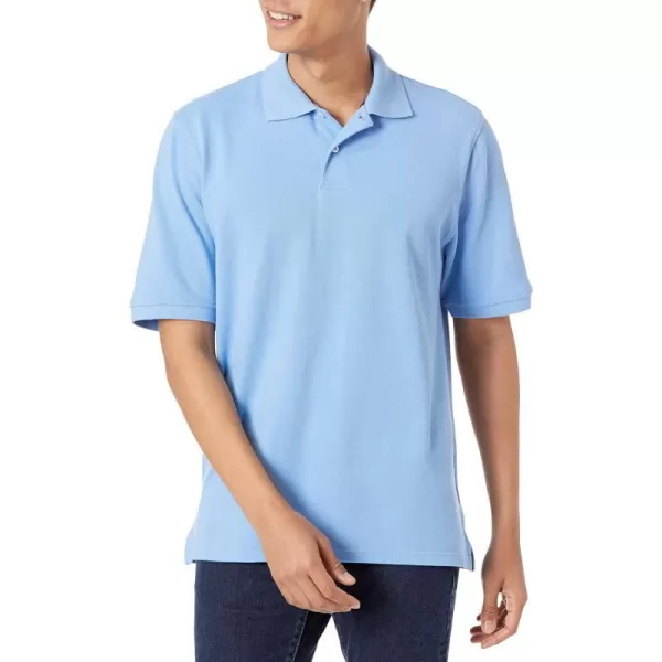 Amazon Essentials Mens RegularFit Cotton Pique Polo Shirt Available in Big amp TallFrench Blue