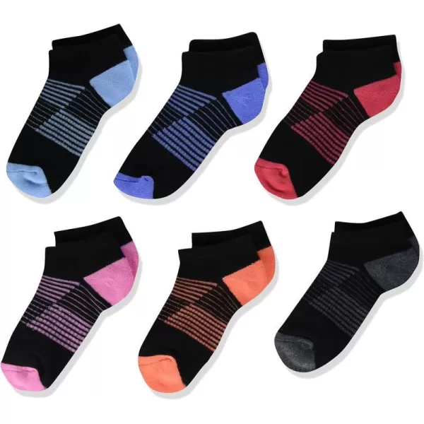 Amazon Essentials Unisex Kids Cushioned Athletic Low Cut Socks 6 PairsBlack Pastel