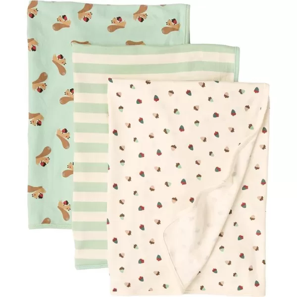 Amazon Essentials Unisex Kids Swaddle Blankets Pack of 3Ivory Forest