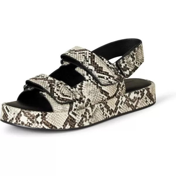 Amazon Essentials Womens Adjustable Triple Strap Flatform SandalMulti Faux Snake Skin