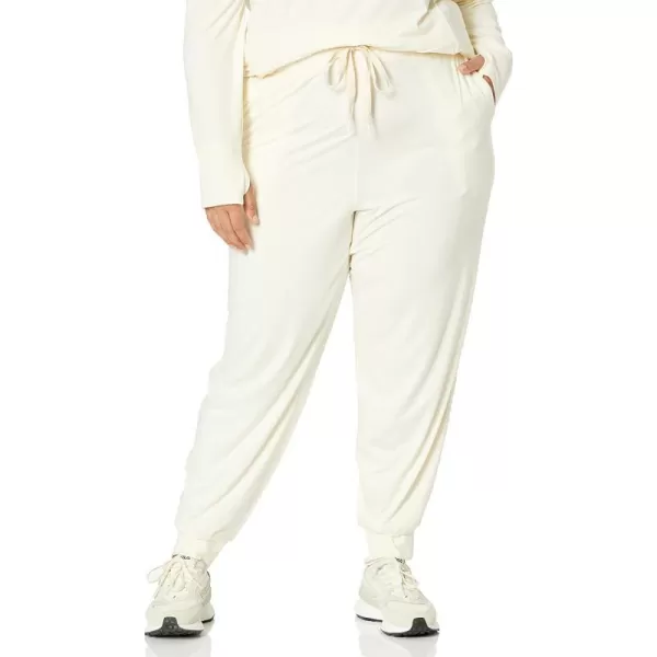 Amazon Essentials Womens Brushed Tech Stretch Jogger Pant Available in Plus SizeOffwhite