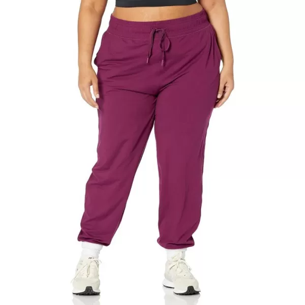 Amazon Essentials Womens Brushed Tech Stretch Jogger Pant Available in Plus SizePlum