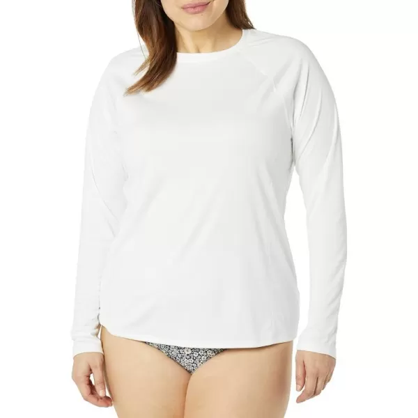 Amazon Essentials Womens Rash Guard Long SleeveWhite