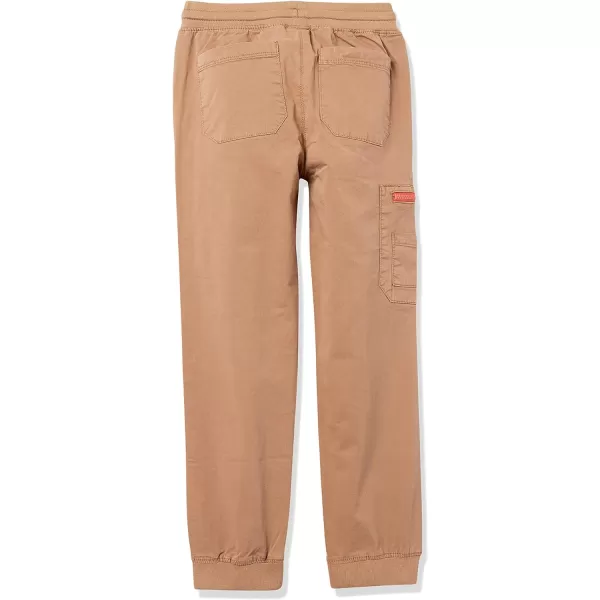 Amazon Essentials Boys Woven ZipPocket Cargo Jogger PantsDark Khaki Brown