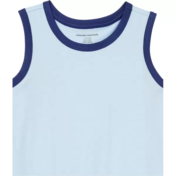 Amazon Essentials Boys and Toddlers Sleeveless Tank Tops Multipacks3 Aqua BlueBlueGrey