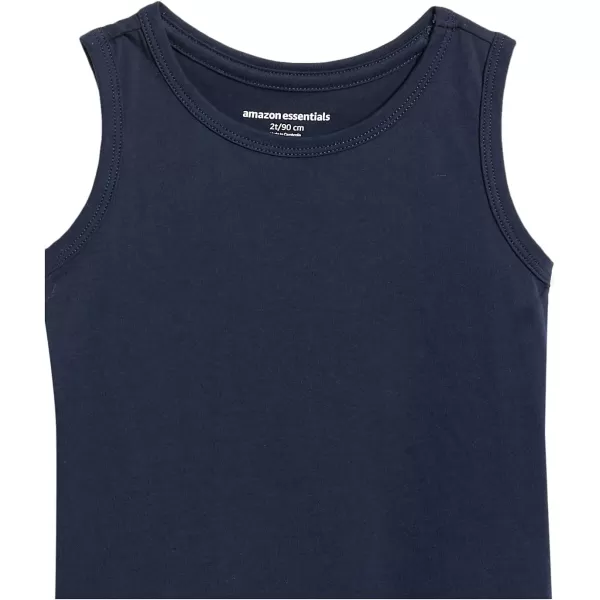 Amazon Essentials Boys and Toddlers Sleeveless Tank Tops Multipacks3 BlackWhiteNavy