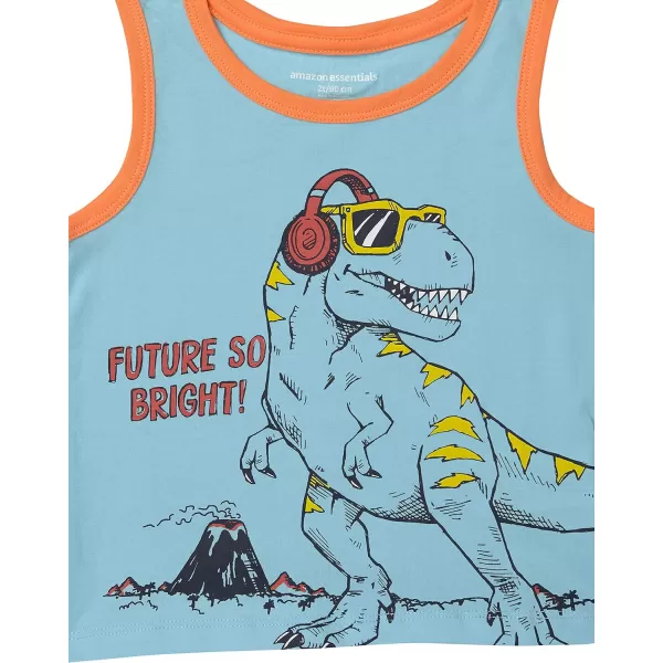 Amazon Essentials Boys and Toddlers Sleeveless Tank Tops Multipacks5 Dinosaur