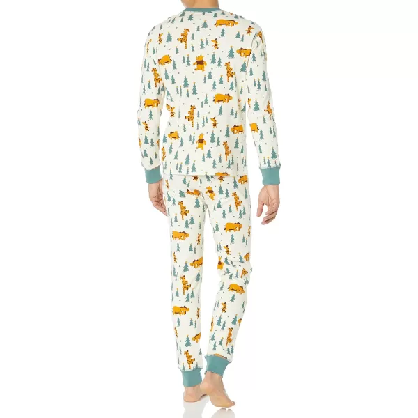 Amazon Essentials Disney Holiday Family Pajama SetsAdult Pooh Holiday Forest  Mens Snug Fit