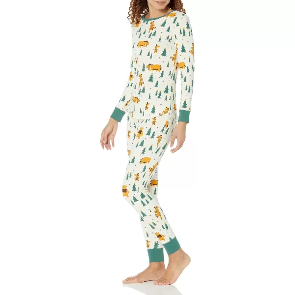 Amazon Essentials Disney Holiday Family Pajama SetsAdult Pooh Holiday Forest  Womens Snug Fit