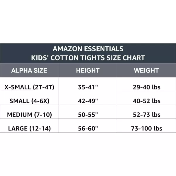 Amazon Essentials Girls Cotton Tights 3 PairsWhitePinkBlack