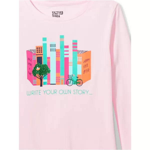 Amazon Essentials Girls and Toddlers LongSleeve TShirts Previously Spotted Zebra Multipacks4 GreyPinkOrange