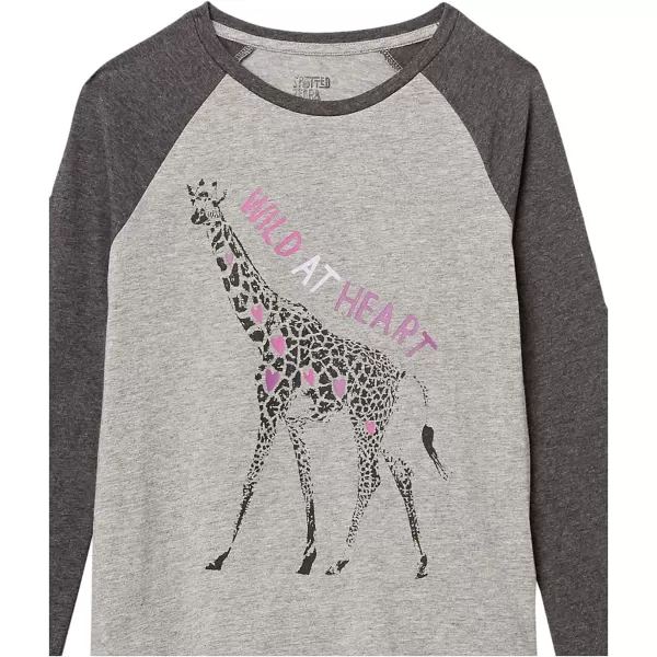 Amazon Essentials Girls and Toddlers LongSleeve TShirts Previously Spotted Zebra Multipacks4 HeartsWild at Heart Print