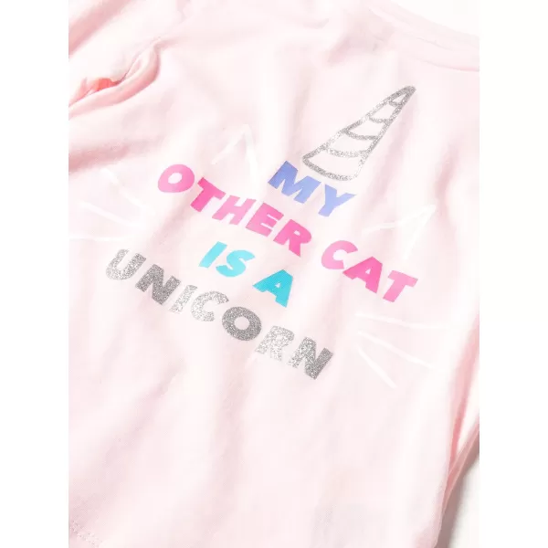 Amazon Essentials Girls and Toddlers LongSleeve TShirts Previously Spotted Zebra Multipacks5 MulticolorCats and Unicorns