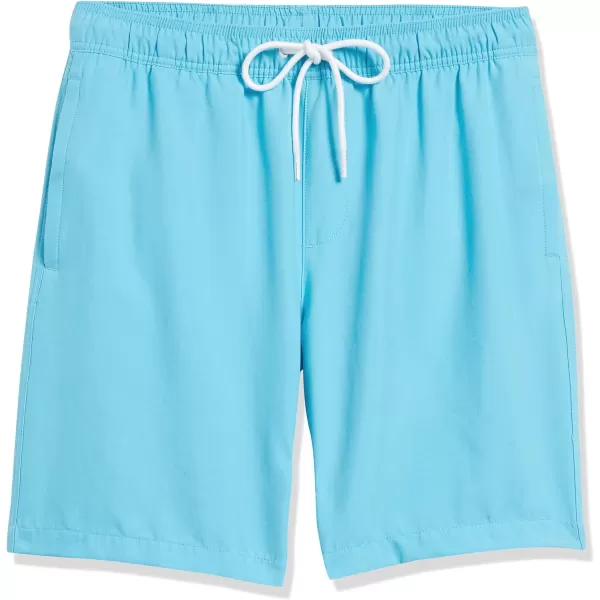 Amazon Essentials Mens 9 QuickDry Swim TrunkAqua Blue