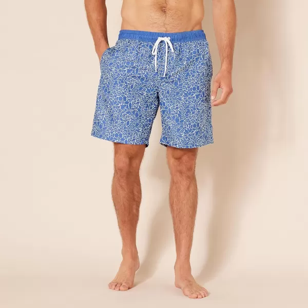 Amazon Essentials Mens 9 QuickDry Swim TrunkNavy Floral