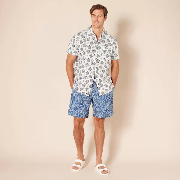 Amazon Essentials Mens 9 QuickDry Swim TrunkNavy Floral