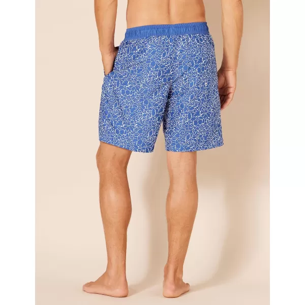 Amazon Essentials Mens 9 QuickDry Swim TrunkNavy Floral