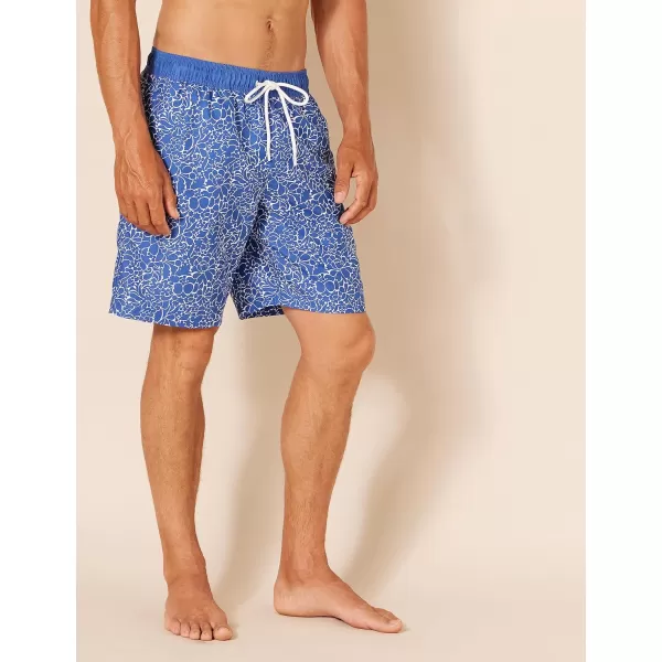 Amazon Essentials Mens 9 QuickDry Swim TrunkNavy Floral