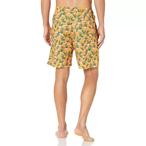 Amazon Essentials Mens 9 QuickDry Swim TrunkOrange Flamingo