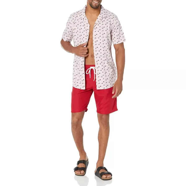 Amazon Essentials Mens 9 QuickDry Swim TrunkRed