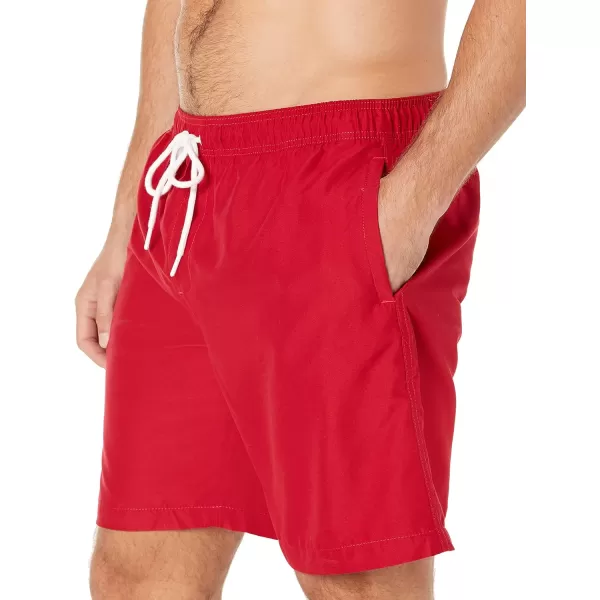 Amazon Essentials Mens 9 QuickDry Swim TrunkRed