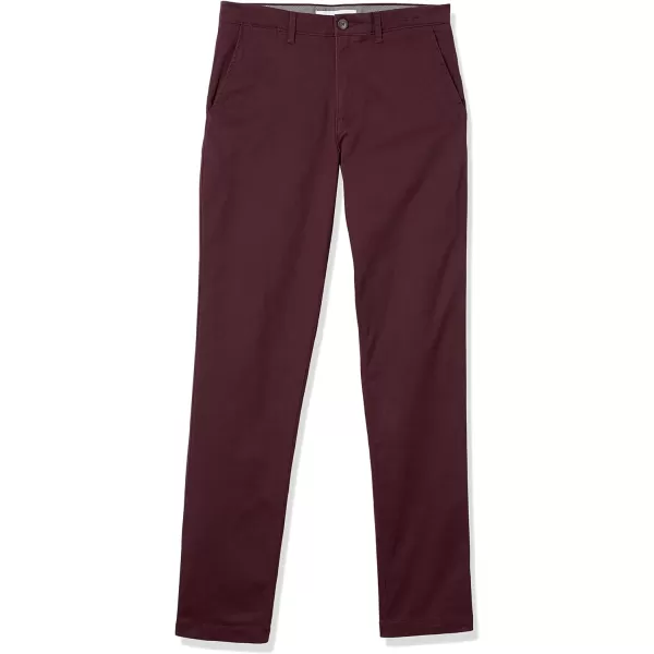 Amazon Essentials Mens AthleticFit Casual Stretch Chino Pant Available in Big amp TallBurgundy