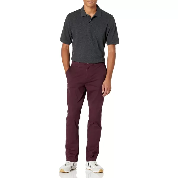 Amazon Essentials Mens AthleticFit Casual Stretch Chino Pant Available in Big amp TallBurgundy