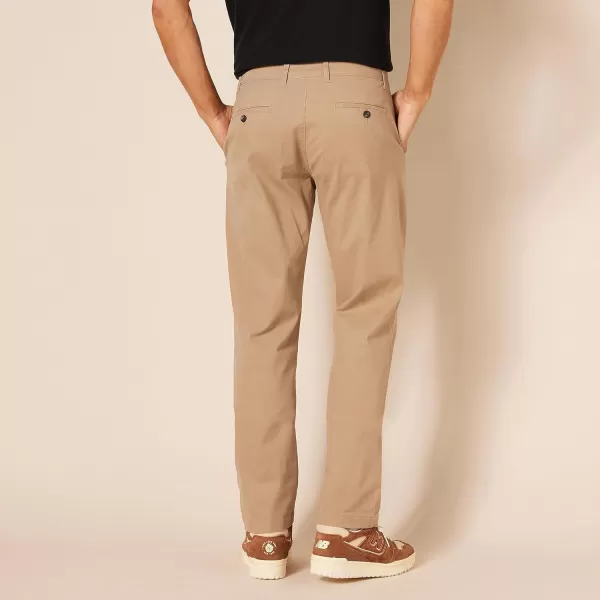 Amazon Essentials Mens AthleticFit Casual Stretch Chino Pant Available in Big amp TallDark Khaki Brown