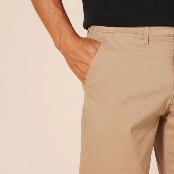 Amazon Essentials Mens AthleticFit Casual Stretch Chino Pant Available in Big amp TallDark Khaki Brown