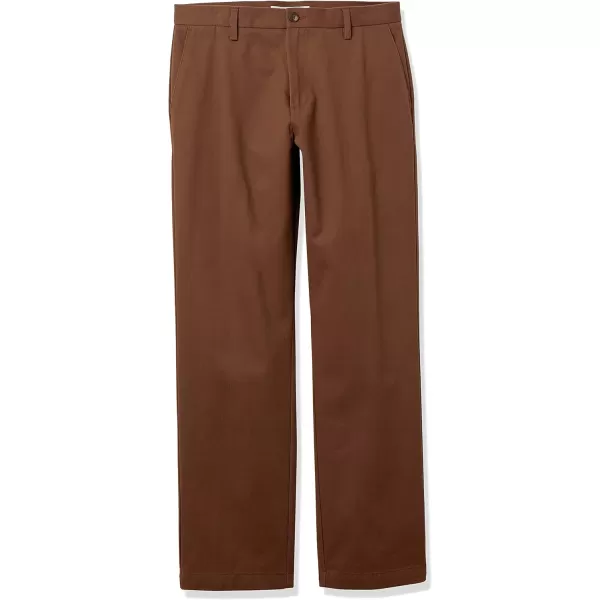 Amazon Essentials Mens ClassicFit WrinkleResistant FlatFront Chino Pant Available in Big  TallBrown