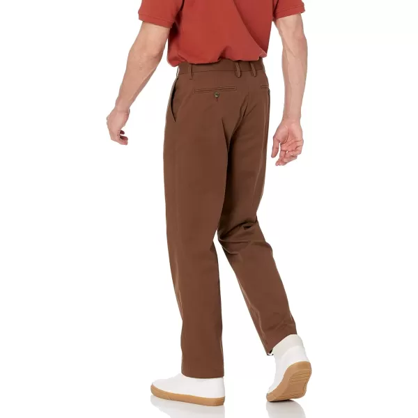 Amazon Essentials Mens ClassicFit WrinkleResistant FlatFront Chino Pant Available in Big  TallBrown