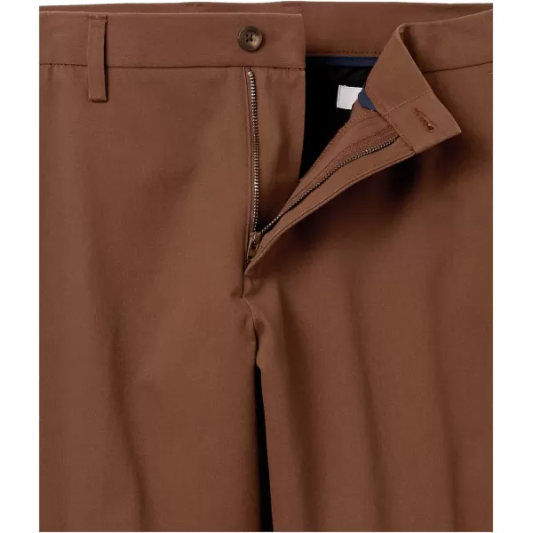 Amazon Essentials Mens ClassicFit WrinkleResistant FlatFront Chino Pant Available in Big  TallBrown