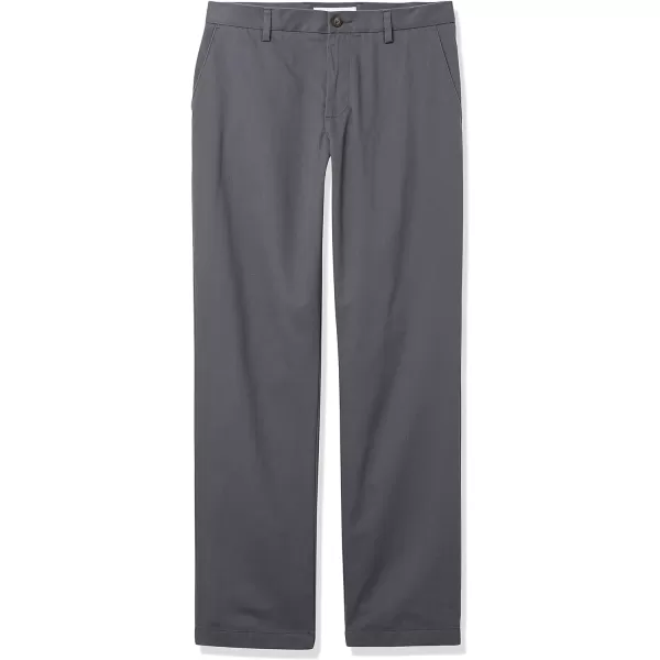 Amazon Essentials Mens ClassicFit WrinkleResistant FlatFront Chino Pant Available in Big  TallGrey