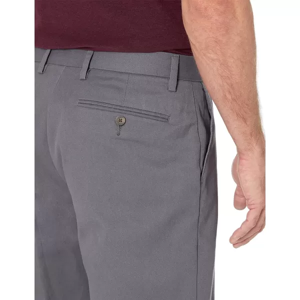 Amazon Essentials Mens ClassicFit WrinkleResistant FlatFront Chino Pant Available in Big  TallGrey