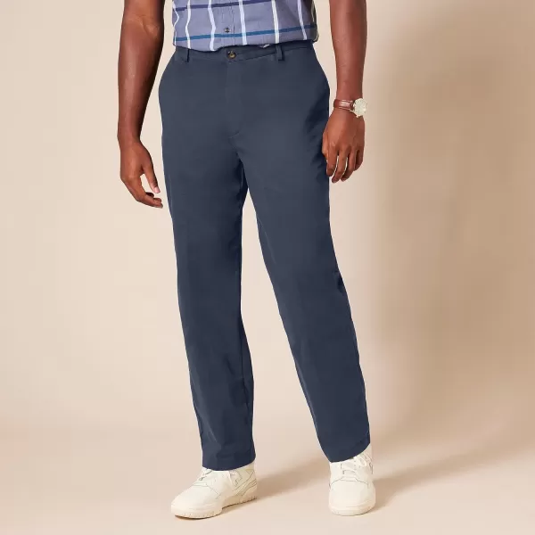 Amazon Essentials Mens ClassicFit WrinkleResistant FlatFront Chino Pant Available in Big  TallNavy