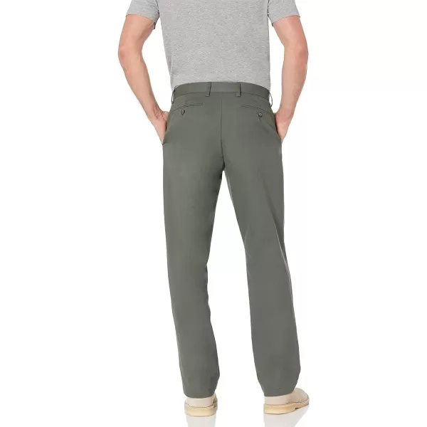 Amazon Essentials Mens ClassicFit WrinkleResistant FlatFront Chino Pant Available in Big  TallOlive