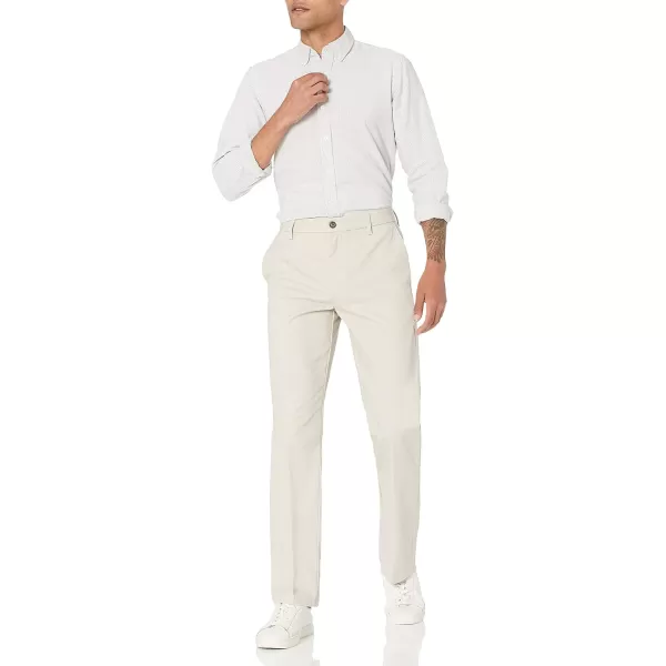 Amazon Essentials Mens ClassicFit WrinkleResistant FlatFront Chino Pant Available in Big  TallStone