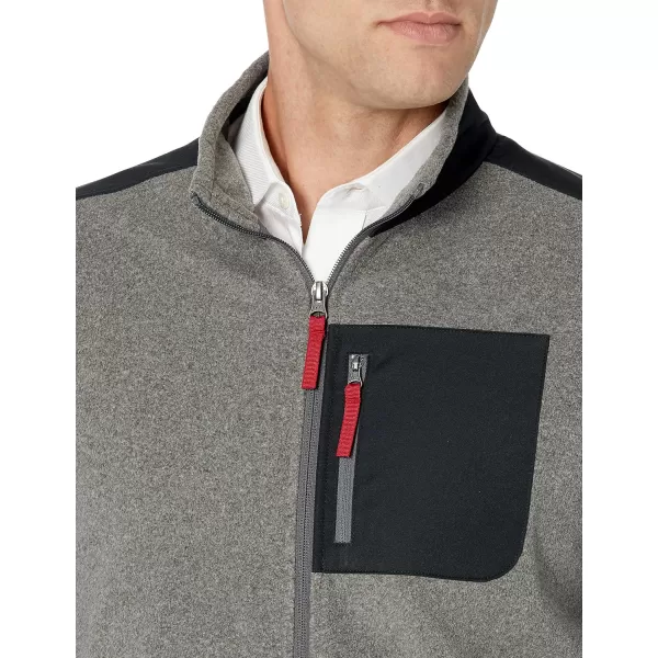 Amazon Essentials Mens FullZip Polar Fleece Jacket Available in Big amp TallPolyester Black Charcoal Heather Color Block