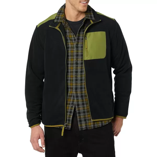 Amazon Essentials Mens FullZip Polar Fleece Jacket Available in Big amp TallPolyester BlackOlive Color Block