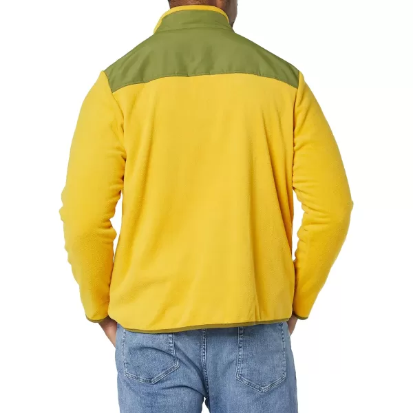 Amazon Essentials Mens FullZip Polar Fleece Jacket Available in Big amp TallPolyester GoldGreen Color Block