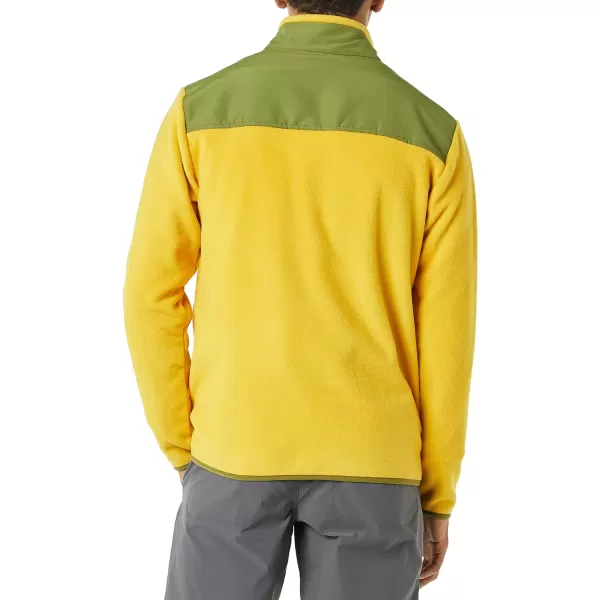 Amazon Essentials Mens FullZip Polar Fleece Jacket Available in Big amp TallPolyester GoldGreen Color Block