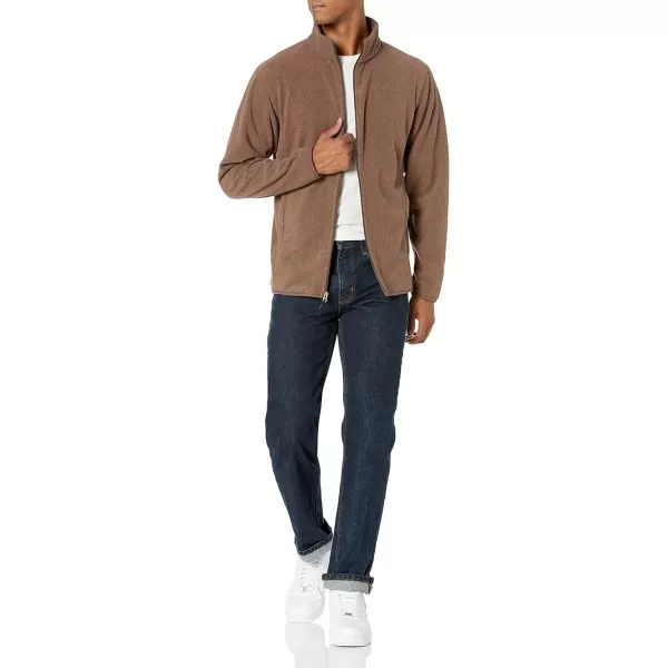 Amazon Essentials Mens FullZip Polar Fleece Jacket Available in Big amp TallRecycled Polyester Brown Heather
