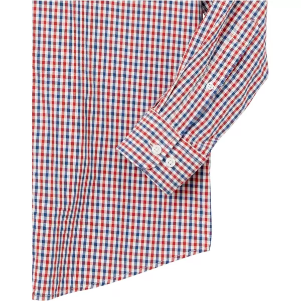 Amazon Essentials Mens RegularFit LongSleeve Casual Poplin ShirtBlue Red Gingham