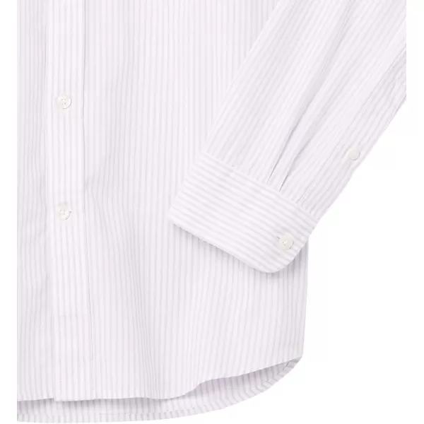 Amazon Essentials Mens RegularFit LongSleeve Casual Poplin ShirtLavender White Vertical Stripe