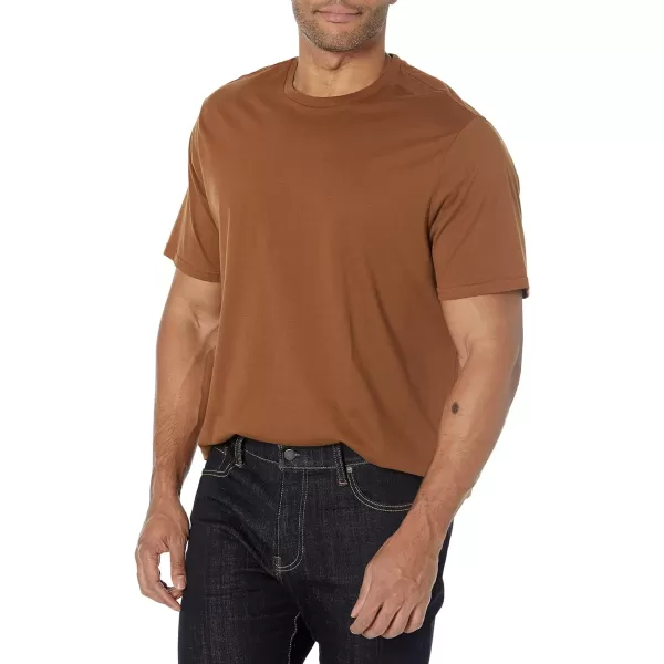 Amazon Essentials Mens RegularFit ShortSleeve Crewneck TShirt Pack of 2BlackBrown