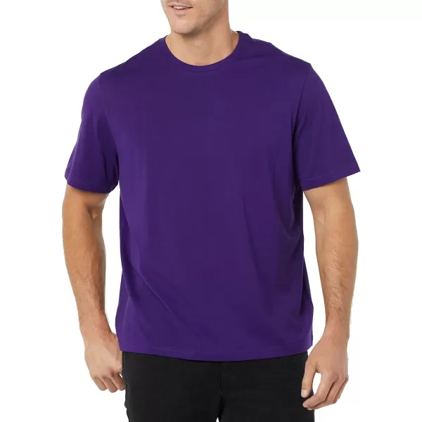 Amazon Essentials Mens RegularFit ShortSleeve Crewneck TShirt Pack of 2BlackDark Purple