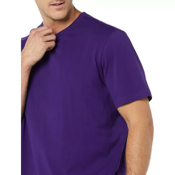 Amazon Essentials Mens RegularFit ShortSleeve Crewneck TShirt Pack of 2BlackDark Purple