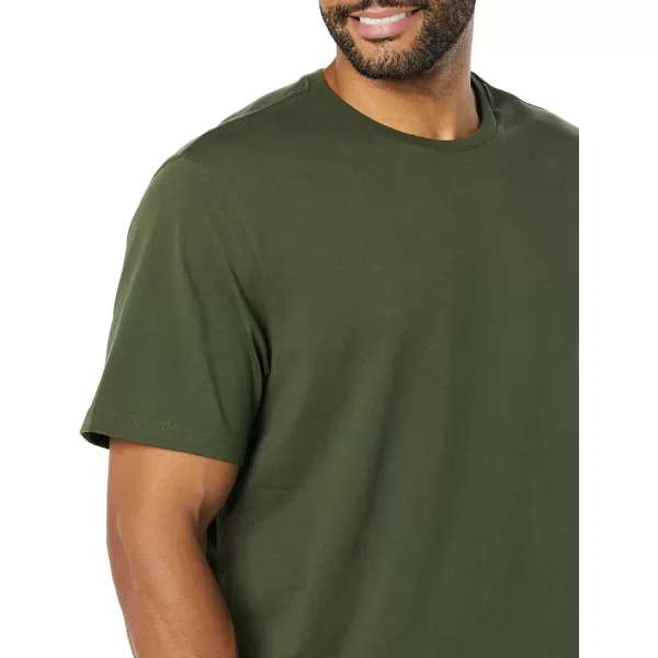 Amazon Essentials Mens RegularFit ShortSleeve Crewneck TShirt Pack of 2BlackOlive