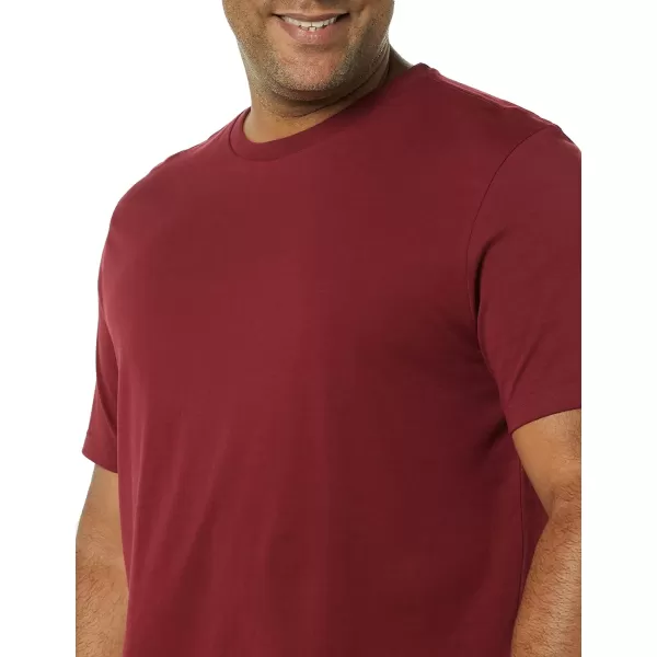 Amazon Essentials Mens RegularFit ShortSleeve Crewneck TShirt Pack of 2Charcoal HeatherBurgundy