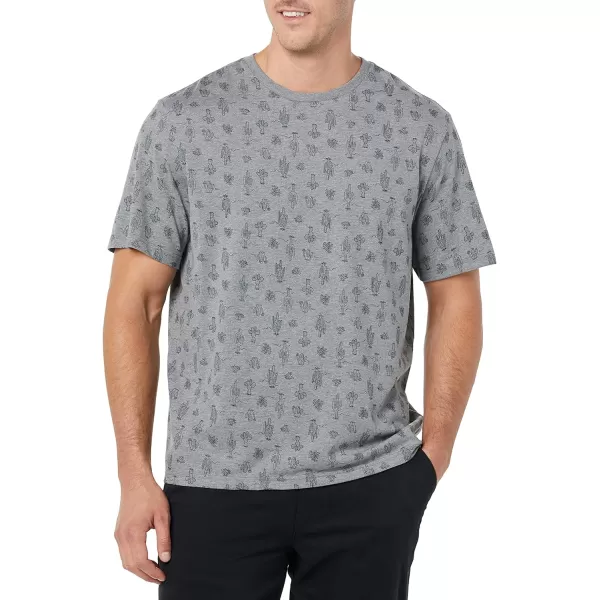 Amazon Essentials Mens RegularFit ShortSleeve Crewneck TShirt Pack of 2Grey HeatherCactus